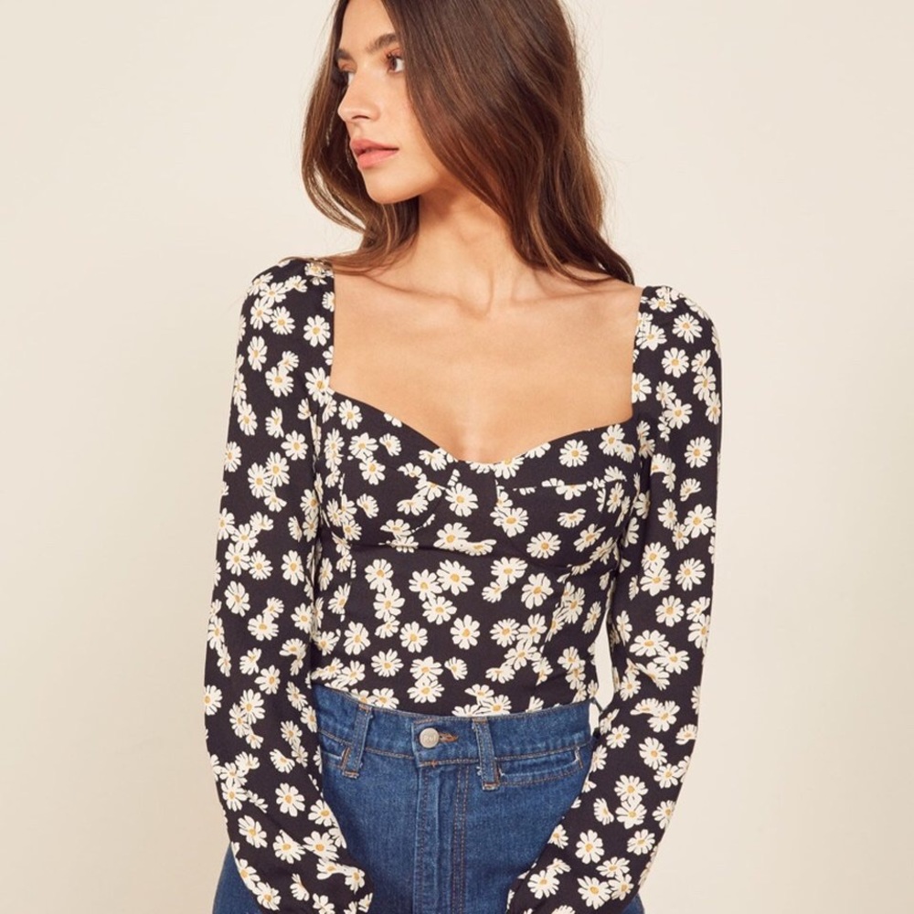 Reformation 6 Reign Top Daisy Bustier Style